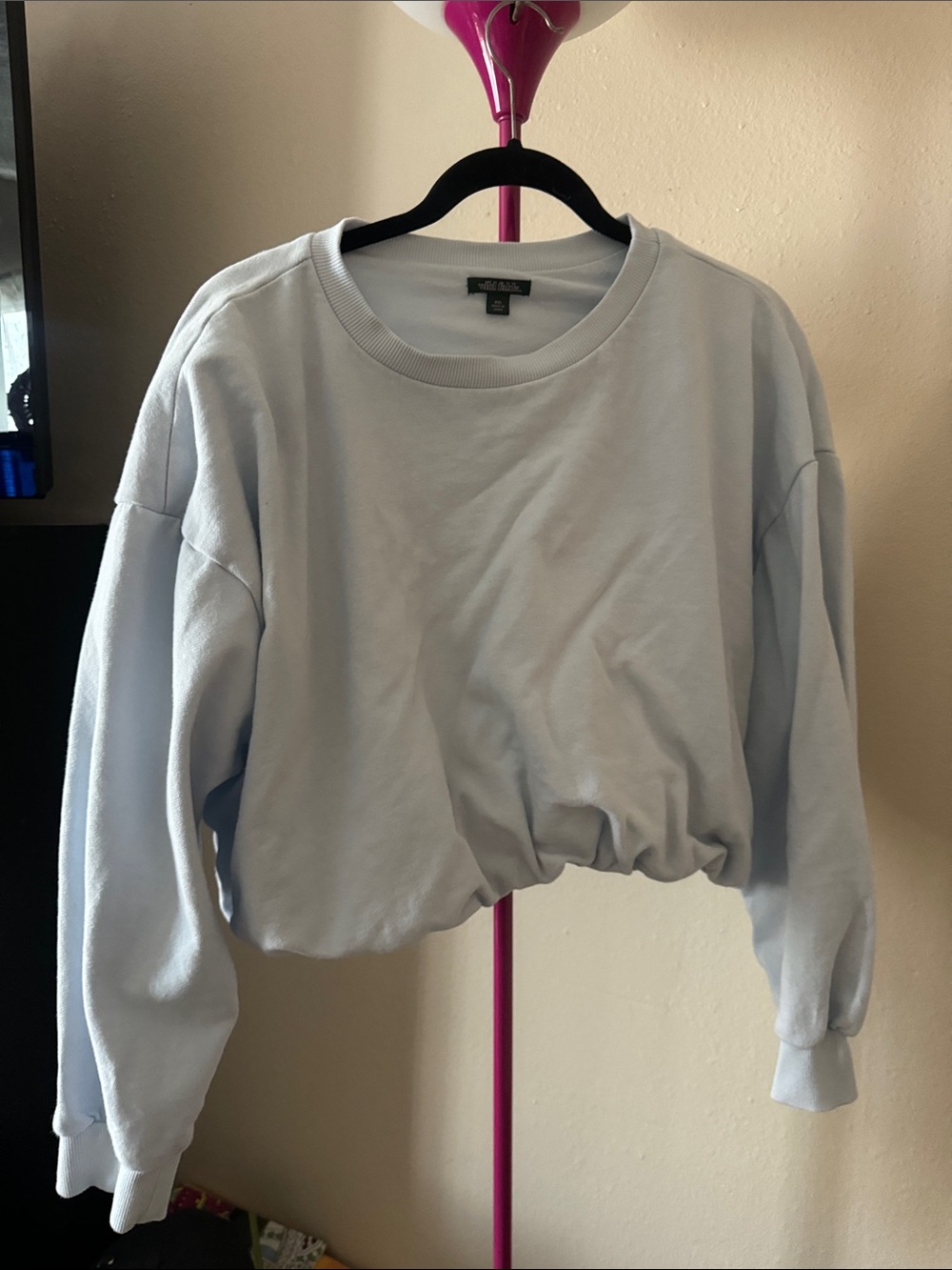 wild fable Light Blue Cropped Pullover Sweatshirt